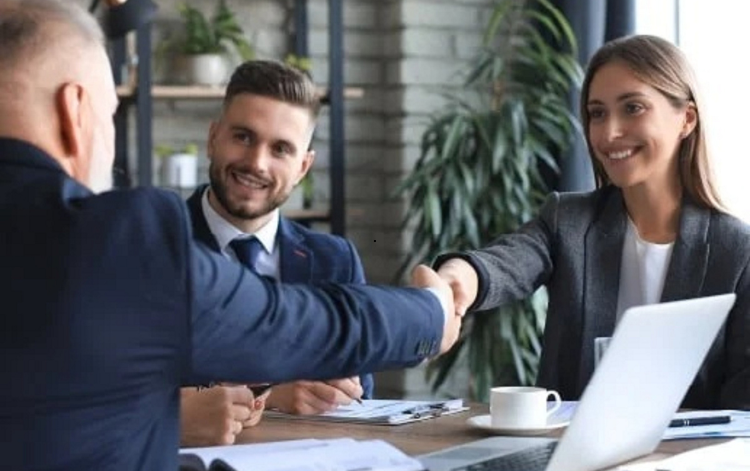 Business handshake meeting